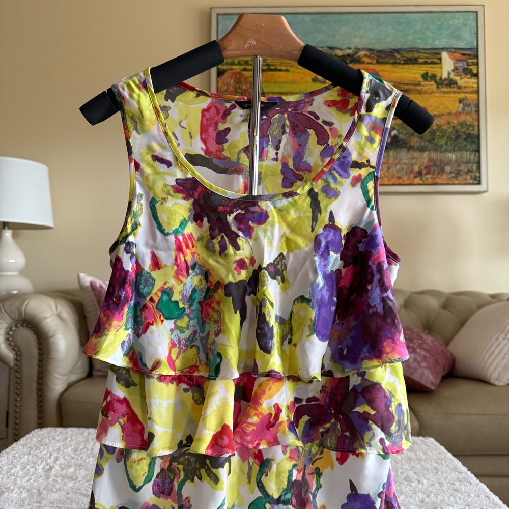 Daisy Fuentes Colorful Sleeveless Floral Top - Picture 2 of 6